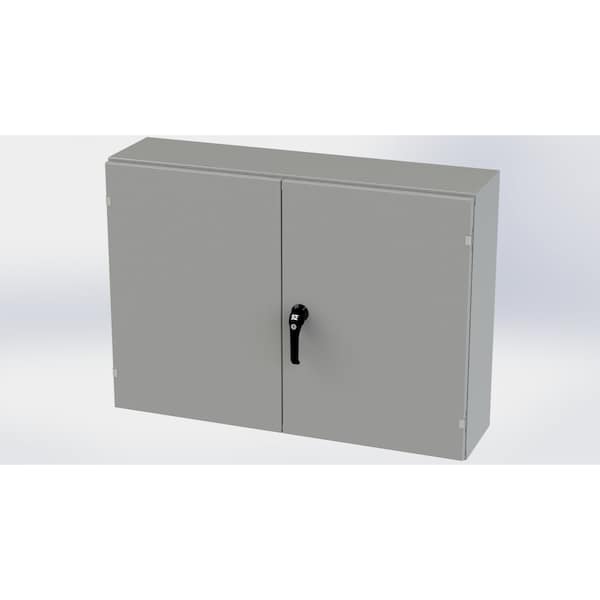 3 Point Latch with Padlock Handle Electrical Enclosures, 30 in H, 10 in D, 42 in W, NEMA 3R, 12, 13